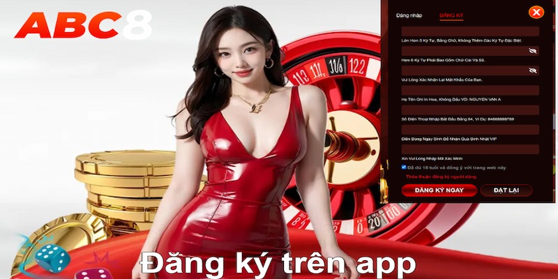 Đăng ký ABC8 trên app điện thoại